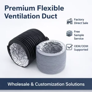 Widely Use 18inch Diameter HVAC Equip PVC Ventilation Pipe With High Temperature Flexible Duct Pipe