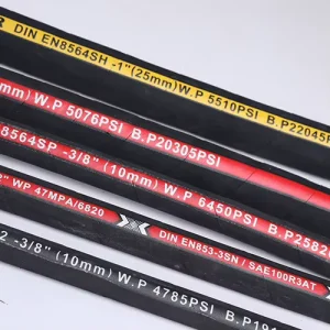 Wire Braided NBR Hydraulic Hose Rubber Oil Hose 3 8 Inch SAE100R2AT Black Abrasion Resistant ISO9001 Certified