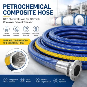 Wire Helix Reinforced UPE Chemical Hose for ISO Tank Container Solvent Transfer