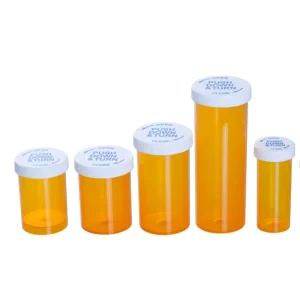 and Customized pp Material Plastic Round Pill Bottles with Push type Protective Bottle Caps
